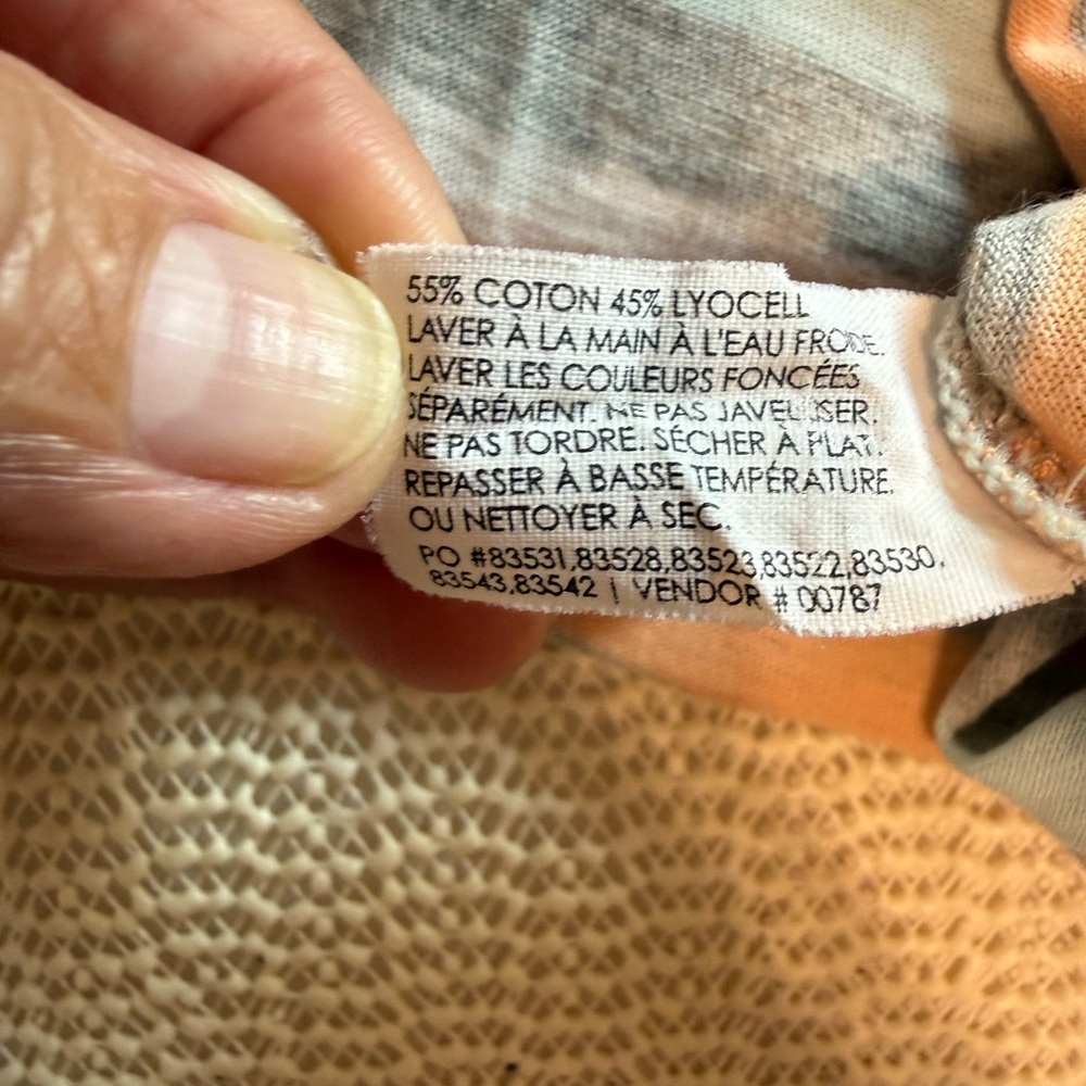 Club Monaco Women’s Striped Gray and Orange T-Shirt - Picture 5 of 7